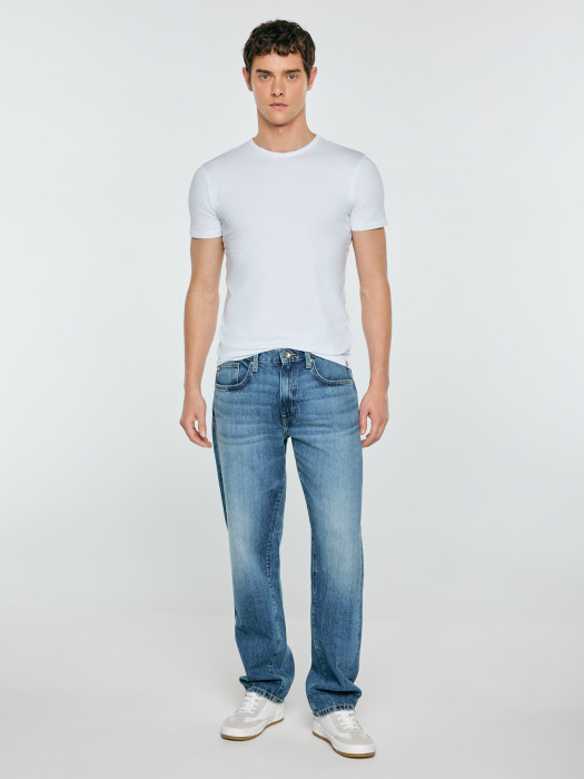 Pánske straight džínsy s vypraným efektom BRANDON 191